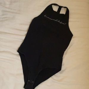 Abercrombie “have we met before bodysuit?” Bodysuit.